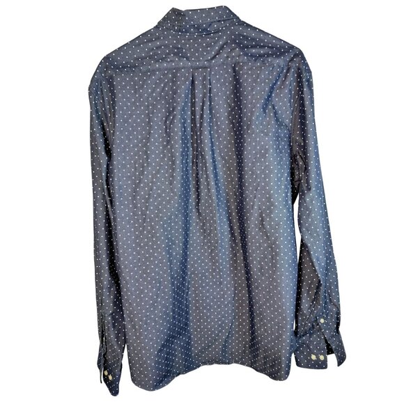 Michael Kors Mens Slim Fit Polka Dot Long Sleeve Button-Up Shirt XXL Blue - Picture 2 of 9